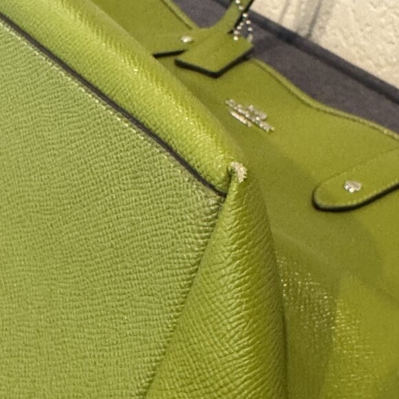 Coach Leather Tote Bag, style F58846, lime green - Picture 12 of 15